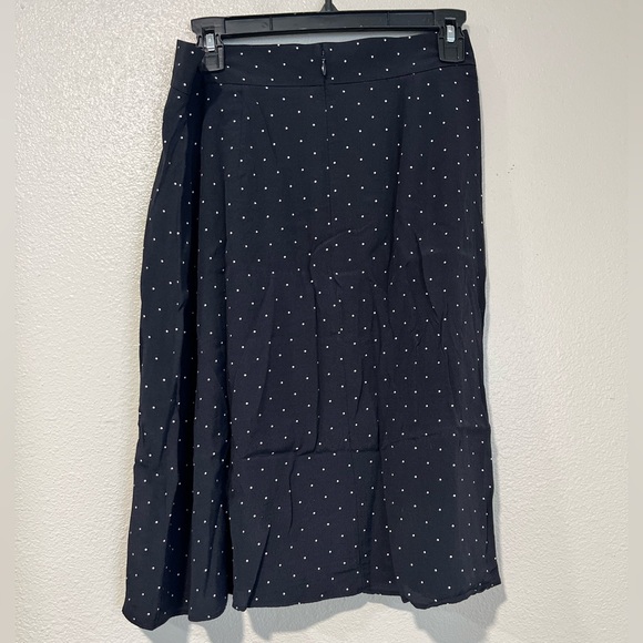 LOFT Dark Blue Polka Dot Midi A-Line Skirt - Picture 6 of 10
